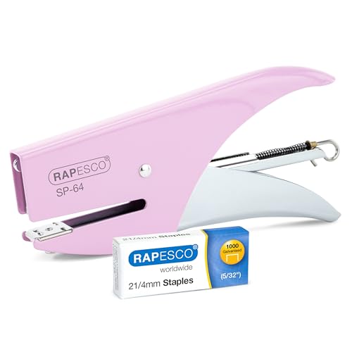 Rapesco 1377 SP-64 Cucitrice a Pinza e 1000 Punti Tipo 21/4 mm, Capacità 12 Fogli, Rosa