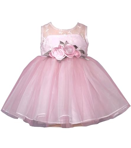 Bonnie Jean Girls 3M-16 Embroidered Lace Flower Waist Special Occasion Dress4