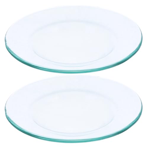 Amosfun Lot De 2 Plateaux De Fusion De Cire Transparent Réutilisable pour Brûleur À Huile D'Aromathérapie Accessoires De Plaques Chauffantes Anti-Fuite 4.72In