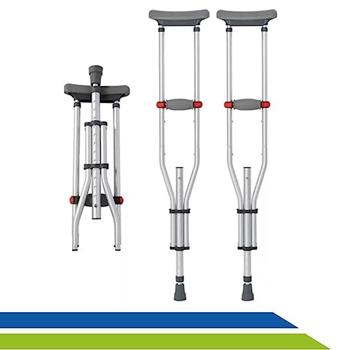 Muleta Axilar Regulável Dobrável 3 tamanhos em 1 (P,M,G) até 130kg Par Hidrolight