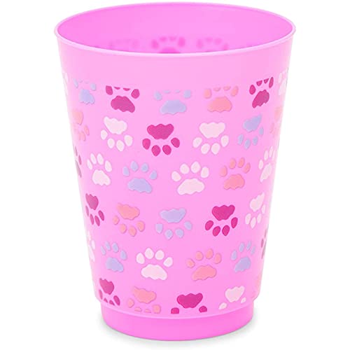 Blue Panda Paw Print Plastic Tumbler Cups, Cat Birthday Party Supplies (16 Oz, 16 Pack) #TOP2