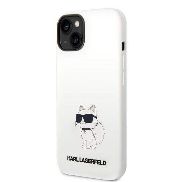 Coque iPhone 14 Plus Karl Lagerfeld rigide 6,7 pouces blanc silicium