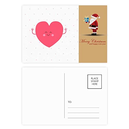 Cartes postales Saint-Valentin avec sourire et cœur rose (Lot de 20)