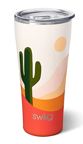 Swig Life Dreifach isolierter Becher, 900 ml, Becherhalterfreundlich, spülmaschinenfest, Edelstahl, doppelwandig, vakuumversiegelt, Reise-Kaffeebecher (Boho Desert) Cover
