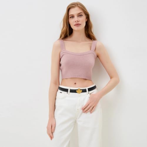 Image of Aurolran Women's Leather Belt with Buckle - Ideal for Dresses, Jeans, and Coats