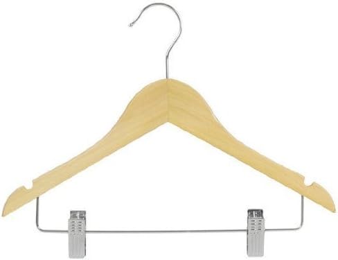 Only Hangers Junior Wood Suit Hangers Natural Finish Box of 25