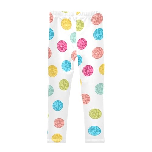 Colored Polka Dot Girls Leggings Dance Running Workout Yoga Pants2