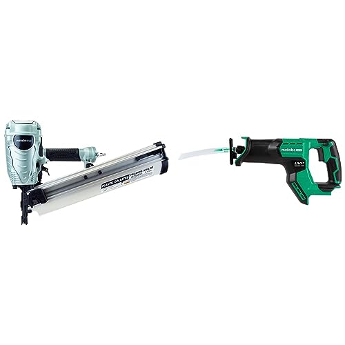 Image of Bundle of Metabo HPT Framing Nailer (NR90AES1) + Metabo HPT Cordless 18V MultiVolt Compact Reciprocating Saw | Tool Only - No Battery (CR18DMAQ4)