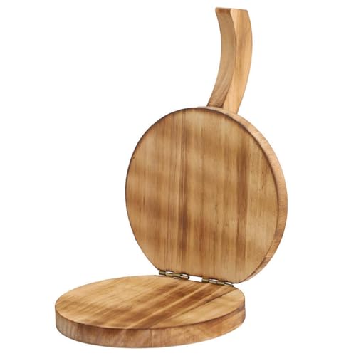 Prensa de tortilla de madera, prensa redonda para tortillas de harina, prensa de masa de 5.5 pulgadas que ahorra mano de obra con asa, prensa reutilizable para hacer tortillas para cocina (marrón)