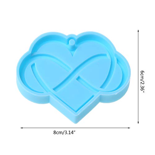 HELYZQ Molde de resina epóxi para artesanato faça você mesmo coração molde de silicone