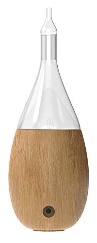 VINEVIDA Raindrop Nebulizer - Nebulizing Essential Oil Diffuser - Waterless diffuser For Essential Oils Aromatherapy - Wood Base, Glass Top - Fills Rooms With Pure and Natural Aromas (Light Wood)