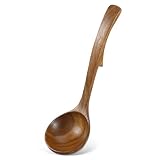 LABRIMP Holzlöffel Servierlöffel aus Holz Ergonomische Suppenkelle mit Langem Griff für Suppen und Eintöpfe Langlebiges Küchengerät aus Hochwertigem Holz