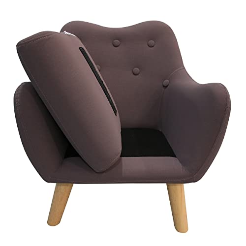 Single Kids Sofa Chair, Toddler Sofa Couch, Children Armchair For Ages 2-6 - Non-Slip Cushion And Legs, Soft Microfiber Fabric - Ideal Seat For Reading, Watching Tv, Leisure And Entertainment,Brown #TOP6