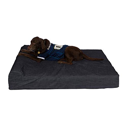 XXXL-Large Luxury 7 inch Gel Memory Foam Orthopedic Dog Bed with Bolster | 100% USA Made with Certi-Pur Non-Toxic Foams | Engineered for Large Breed Dogs Provide Support & Comfort