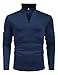 COOFANDY Men's Long Sleeve Running Shirts Quarter Zip Pullover Casual Fashion Lightweight Mock Neck Workout Sweatshirts Navy