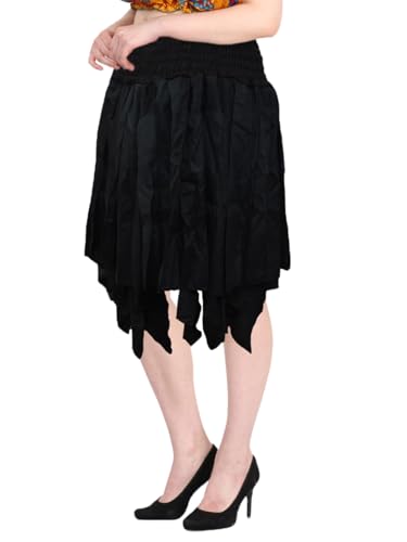 Wevez Women's Tribal Gypsy Boho Diamond Cut Short Skirt Flowing Asymmetrical Festival Wear2
