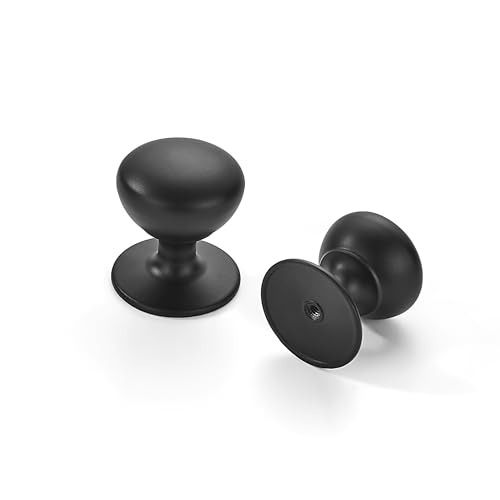 khtumeware 4 Pack Black Cabinet knobs Solid Heavy-Duty Bifold Closet Door Knobs Door Drawer Handles for Dresser Drawers Bi-Fold Door Knob