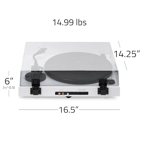 Fluance RT82 Referencyjny Gramofon Hi-Fi z Wkładką Ortofon OM10, Kontrola Prędkości, Masywna Podstawa z MDF, Nóżki Antywibracyjne – Biały Fortepianowy