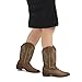 mysoft Women's Wide Calf Cowboy Boots Pull-On Mid-Calf Embroidered Pointed Toe Retro Western Boots
