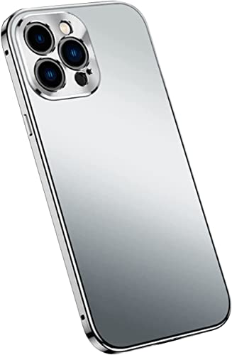 Funda magnética de metal para iPhone 13 Pro KAVJU con acabado mate color plata premium