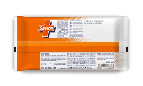 Savlon Germ Protection Multipurpose Thick & Soft Wet Wipes With Fliptop Lid - 72 Wipes Multi Purpose