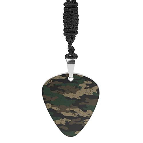 Collar de púa de guitarra de camuflaje, collar con colgante personalizado, collar de púa de joyería
