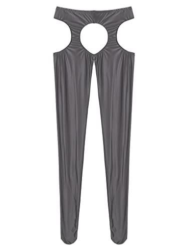 Women's Semi Opaque Oil Glossy Stockings Pantyhose Leggings Cutout Footed Tights Pants4