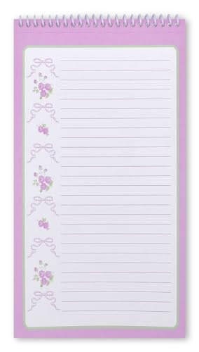 Image of iscream Fold and Send Girls Stationery Card Pad with Seals - Pretty in Pink | 40 Pack, Pretty Print, Spiral Bound, Large 10.5 inch x 5.75 inch Cards, Coordinating Sticker Sheets, Fold and Send, Summer Camp Ready