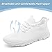 SDYJQS Women Tennis Shoes Running Gym Athletic Non Slip Sneakers Slip on Comfortable Fashion Breathable Casual Workout Shoes White Size 8