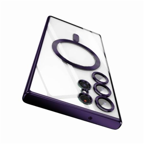 Protection Galaxy S24 Ultra magnétique violet foncé anti-choc sans fil