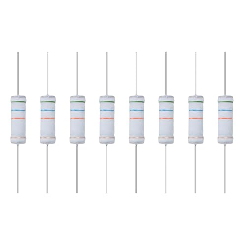 Image of sourcing map 10Pcs 56KR Ohm Resistor, 5 Watts 5% Tolerance Metal Oxide Film Resistor Axial Lead, Flame Proof for DIY Electronic Projects Circuits Experiments