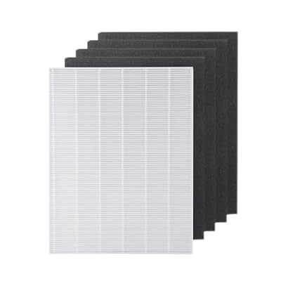 4 Pieces Air Purifier Parts Carbon Pre-filters and 1 Piece Main Filter,Compatible for Winix,115115 5300 5500 6300