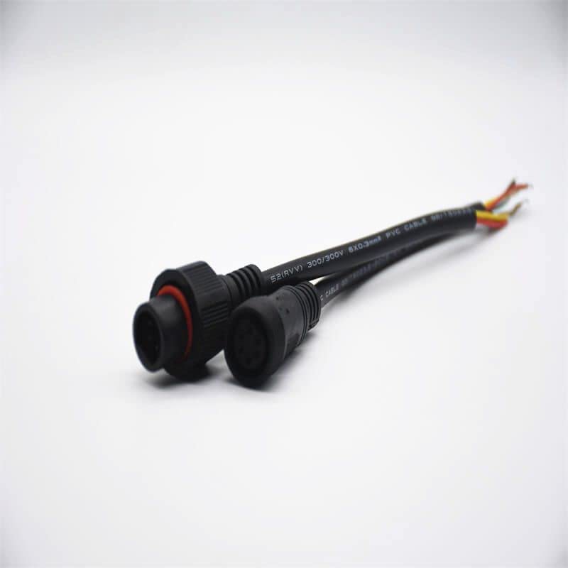 M19 Gold- Plated Copper 6Pin Connector IP67 Nylon Waterproof 0.2M Length 6 * 0.3㎜² Cable Male and Female Screw Joint Connector for LED