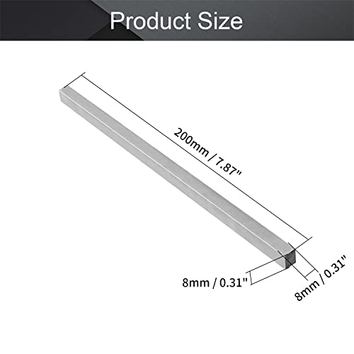Utoolmart Fresa de acero rápido 8x8x200 mm 10 piezas miniatura 2
