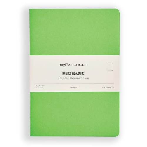 Image of myPAPERCLIP NeoBasic A5 Dot Grid Notebook | 80 GSM, 192 Pages | 250 GSM Soft Card Cover | A5 (5.83 inch x 8.27 inch) | Dotted Bullet Journal | Green