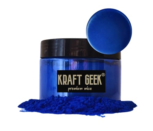 Polvo de mica azul real, 50 g, tinte en polvo para resina epoxi, pigmento de jabón natural, velas, limo, bombas de baño, maquillaje, uñas, tela, tinte de tela, cera derretida, etc.