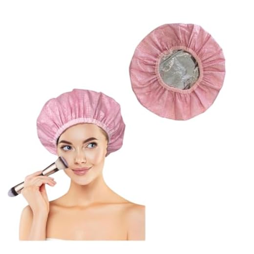 Gorro Térmico para Cabello de Tratamientos Hidratación Profunda o Tintes - Gorro 2 capas -Gorro de Papel de Aluminio- Gorro de Cuidado de Doble Capa Reutilizable-Rosa-(talla única-1 ud.) (1ud)