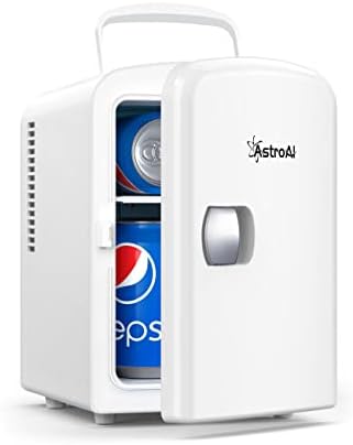 AstroAI Mini Fridge, 4 Liter/6 Can AC/DC Portable Thermoelectric Cooler and Warmer Refrigerators for Mother's Day Gift, Skincare, Beverage, Home, Office and Car, ETL Listed (White