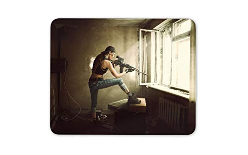 Sexy Militante francotirador del Ejército alfombrillas de ratones Cojín - Papá tío regalo del ordenador Diversión # 14524