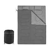 Zxpjkyu Double Sleeping Bag Equipment 2 Person Breathable Supplies Portable Backpacking Quilt Camping Sleep Bag for Outdoor Hiking, Grey