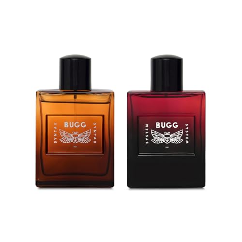 Image of BUGG Syntax & System By Riya Perfume (100 ml each) | Amber & Balsamic - Syntax | Bergamot & Pink Pepper - System | Ideal gift for men | Pack of 2