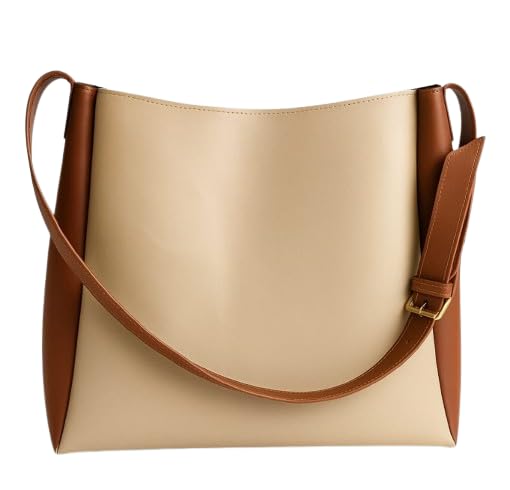 Women’s Two-Tone Shoulder Handbag – Premium PU Leather Elegant Daily Use Purse with Adjustable Strap-picture-55