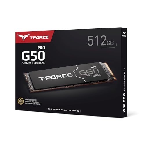 Image of TEAMGROUP T-Force G50 512GB SLC Caching 3D TLC NAND NVMe InnoGrit PCIe Gen4x4 M.2 2280 Gaming SSD with Ultra-Thin Graphene Heat Spreader Works with PS5 Read /Write 5000 /2500 MB /s TM8FFE512G0C129