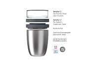 Mepal Lunchpot Ellipse – Cool Grey – 500 ml praktischer Thermo-Essensbehälter, Joghurtbecher, to go Becher – Hält Speisen Lange warm oder kühl, polypropyleen, 500 + 200 ml – Ansicht 2