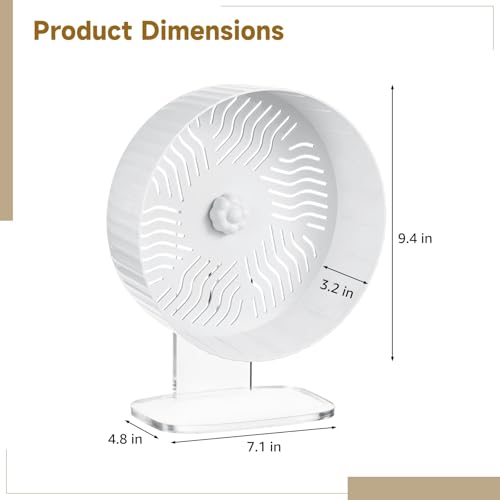 Roda silenciosa para hamster de 24 cm, roda de exercícios para hamster com suporte de acrílico ajust