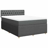 vidaXL Boxspringbett, Doppelbett mit Matratze Matratzenauflage, Bettgestell mit Kopfteil,...