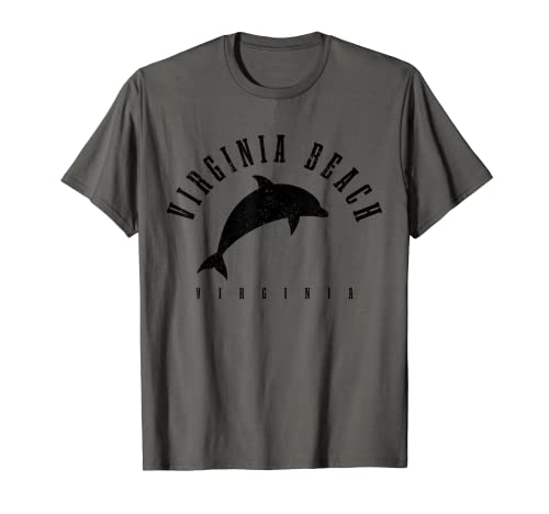 Virginia Beach Virginia Vintage Dolphin Vacaciones Camiseta