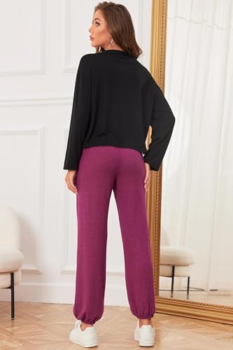 Ensemble V-neck 2 pièces à manches longues et pyjama fluide style lounge - 5