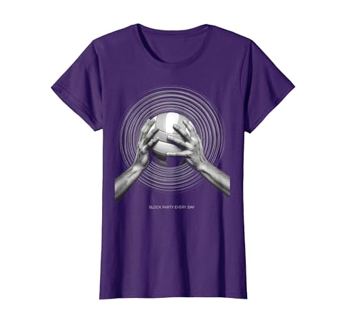 Block Party Volleyball T-Shirt Women Purple XL