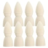 FUNOMOCYA 10個彩绘木头娃娃 未塗装 木製ペグ人形 クラフト用 手描き可能 小